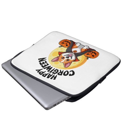 Halloween Corgiween, Spooky Corgi Dog Laptopschutzhülle (Vorne Knopf)