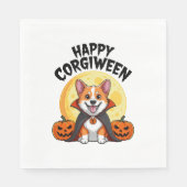 Halloween Corgiween, Spooky Corgi Dog Serviette (Vorderseite)