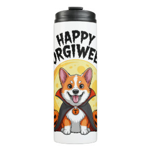 Halloween Corgiween, Spooky Corgi Dog Thermosbecher
