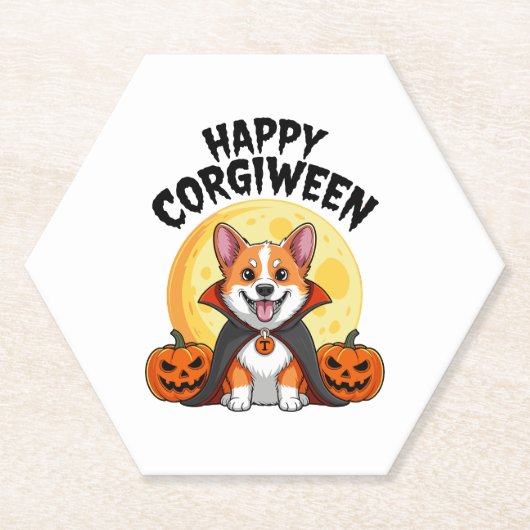 Halloween Corgiween, Spooky Corgi Dog Untersetzer (Vorderseite)