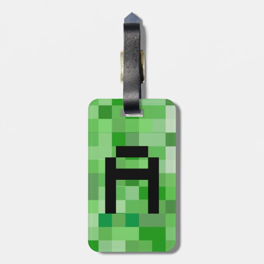 Halloween Cosplay Initialbrief A RPG Gamer Pixel Gepäckanhänger (Rückseite vertikal)