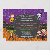 HALLOWEEN COSTUME BIRTHDAY PARTY EINLADUNG (Vorne/Hinten)