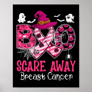 Halloween Costume Boo Scare Away Brustkrebs Poster