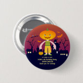 Halloween Costume Boy Geburtstagsparty Button (Vorne & Hinten)