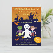 Halloween Costume Boy Geburtstagsparty Einladung (Stehend Vorderseite)