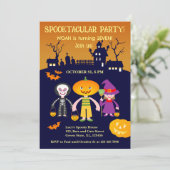 Halloween Costume Boy Geburtstagsparty Einladung (Stehend Vorderseite)