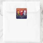 Halloween Costume Boy Geburtstagsparty Quadratischer Aufkleber (Tasche)