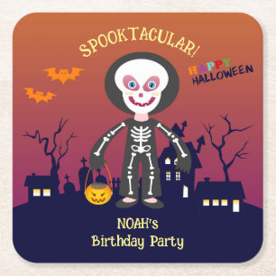 Halloween Costume Boy Geburtstagsparty Rechteckiger Pappuntersetzer