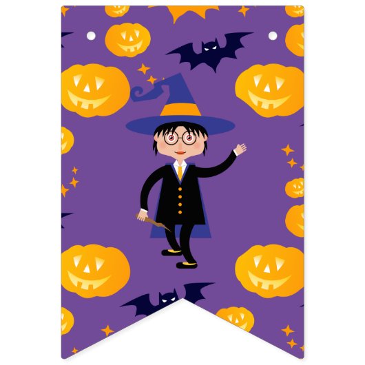 Halloween Costume Boy Wizard Geburtstagsparty Wimpelkette (Erste Fahne)