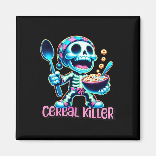 Halloween Costume Cereal Killer Funny Breakfast Ce Magnet (Vorne)