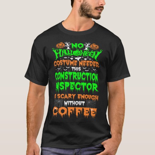 Halloween Costume Construction Inspector Beängstig T-Shirt (Vorderseite)