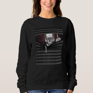 Halloween Costume Creepy Skeleton Middle Finger Cu Sweatshirt