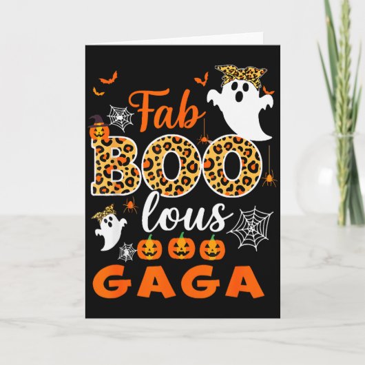Halloween Costume Cute Leopard Boo Gaga Soky Ghost Karte (Vorderseite)