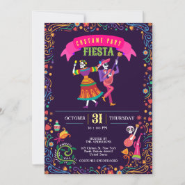 Halloween Costume Farbiges Party De los Muertos Einladung