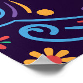 Halloween Costume Farbiges Party De los Muertos Poster (Ecke)