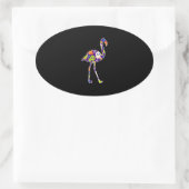 Halloween Costume Flamingo Ghost Candy Geschenk Ovaler Aufkleber (Tasche)