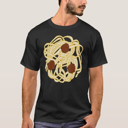 Halloween Costume Food Spaghetti Meatballs Einfach T-Shirt (Vorderseite)