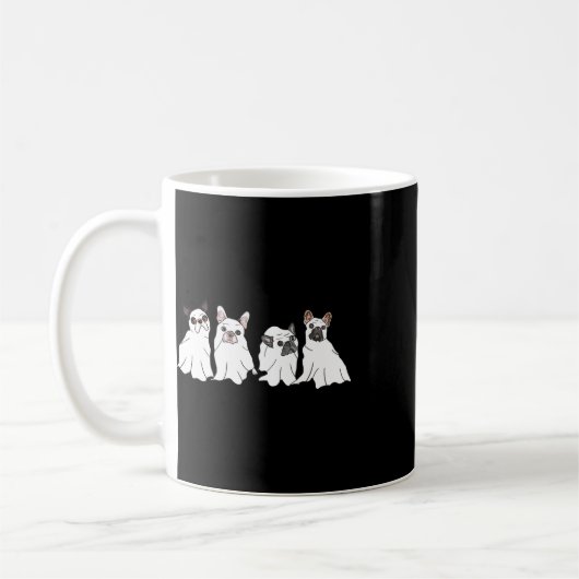 Halloween Costume French Bulldog Ghost Kaffeetasse (Links)