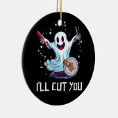 Halloween Costume Friseur Ghost Hairstylist I' Keramik Ornament (Rechts)