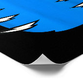 Halloween Costume Funny Blue Tiger Diy Group Match Poster (Ecke)