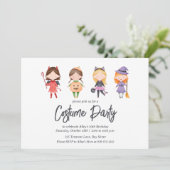 Halloween Costume Geburtstagsparty Einladung (Stehend Vorderseite)