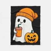 Halloween Costume Ghost Drinking Pumpkin Men Women Fleecedecke (Vorderseite)
