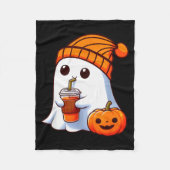 Halloween Costume Ghost Drinking Pumpkin Men Women Fleecedecke (Vorderseite)
