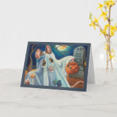 Halloween Costume Ghost Mouse Wasserfarbe Kunst Karte (Gelbe Blume)