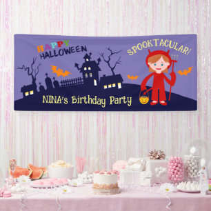 Halloween Costume Girl Geburtstagsparty Banner