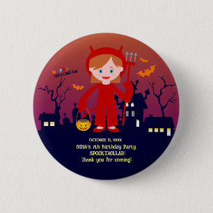 Halloween Costume Girl Geburtstagsparty Button