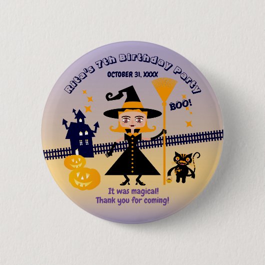 Halloween Costume Girl Witz Geburtstagsparty Button (Vorderseite)