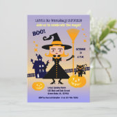 Halloween Costume Girl Witz Geburtstagsparty Einladung (Stehend Vorderseite)