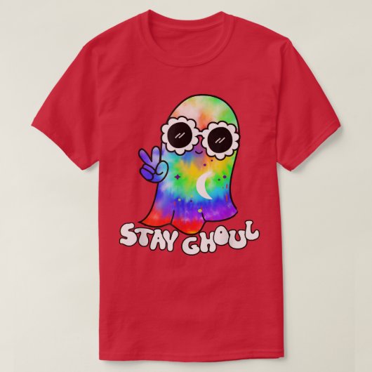 Halloween Costume Groovy Ghost Bleibe Ghoul Gefärb T-Shirt (Design vorne)