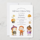 Halloween Costume Kids Birthday Party Einladung (Vorderseite)