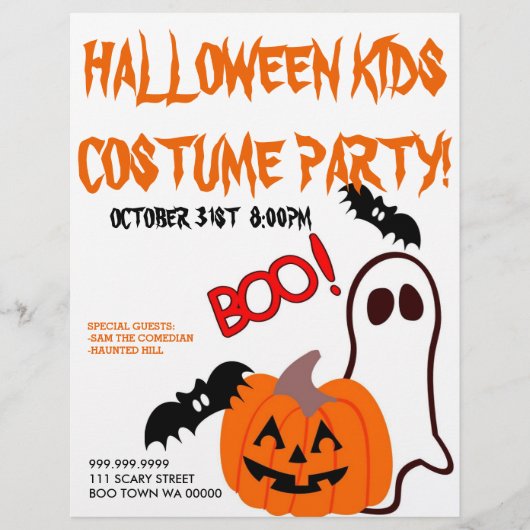 Halloween Costume Kids PartyAnkündigung Flyer (Vorne)