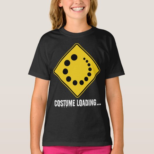 Halloween Costume Loading Yellow Road Sign T-Shirt (Vorderseite)