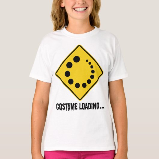 Halloween Costume Loading Yellow Road Sign T-Shirt (Vorderseite)