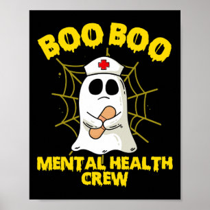 Halloween Costume Mental Health Nurse Boo Poster