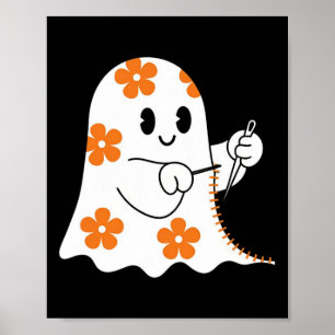 Halloween Costume Nähen Ghost Boo Funny Nähen Lo Poster