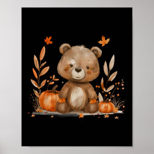 Halloween Costume Niedlich Bären Herbstleaves Pump Poster