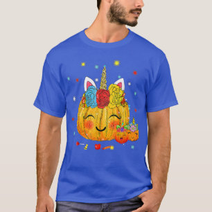 Halloween Costume Niedlich Unicorn Pumpkin Blume S T-Shirt