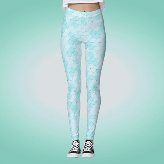 Halloween Costume Novelty Mermaid Scales Muster Leggings