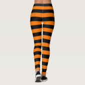 Halloween Costume Orange und White Stripes Muster Leggings (Rückseite)