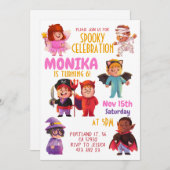 Halloween Costume party Birthday Invitation Einladung (Vorne/Hinten)