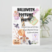 Halloween Costume Party Einladung (Stehend Vorderseite)