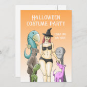 Halloween Costume Party Einladung (Vorne/Hinten)