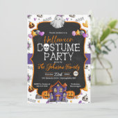 Halloween Costume Party Einladung (Stehend Vorderseite)