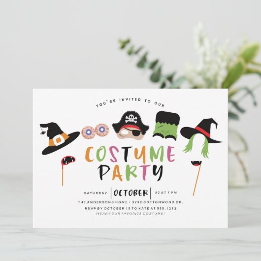 HALLOWEEN COSTUME-PARTY EINLADUNG (Stehend Vorderseite)