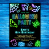 Halloween Costume Party Einladung Kids Neon Spook