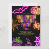 Halloween Costume Party Einladung Kids Neon Spook (Vorderseite)